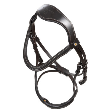 Bridon anatomique Equestro muserolle curvée Marron foncé Bridon anatomique Equestro muserolle curvée Marron foncé