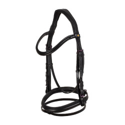 Bridon anatomique Equestro en cuir strass violet Noir Bridon anatomique Equestro en cuir strass violet Noir