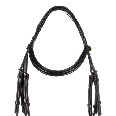 Bridon anatomique Equestro en cuir strass violet Noir Bridon anatomique Equestro en cuir strass violet Noir