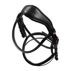 Bridon anatomique Equestro en cuir strass violet Noir Bridon anatomique Equestro en cuir strass violet Noir
