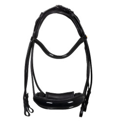 Bride de dressage Equestro anatomique en cuir roulé Noir Bride de dressage Equestro anatomique en cuir roulé Noir