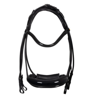Bride de dressage Equestro anatomique en cuir roulé Noir Bride de dressage Equestro anatomique en cuir roulé Noir