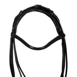 Bride de dressage Equestro anatomique en cuir roulé Noir Bride de dressage Equestro anatomique en cuir roulé Noir