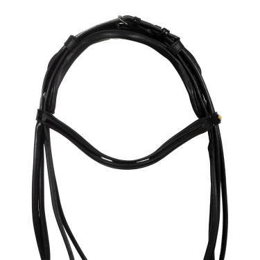 Bride de dressage Equestro anatomique en cuir roulé Noir Bride de dressage Equestro anatomique en cuir roulé Noir