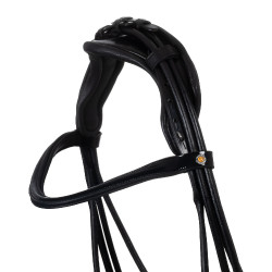 Bride de dressage Equestro anatomique en cuir roulé Noir Bride de dressage Equestro anatomique en cuir roulé Noir