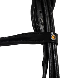 Bride de dressage Equestro anatomique en cuir roulé Noir Bride de dressage Equestro anatomique en cuir roulé Noir