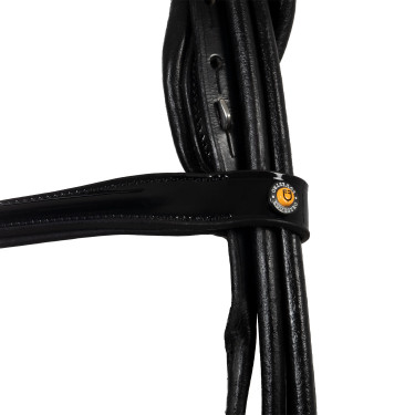Bride de dressage Equestro anatomique en cuir roulé Noir Bride de dressage Equestro anatomique en cuir roulé Noir