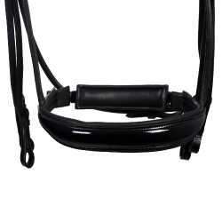 Bride de dressage Equestro anatomique en cuir roulé Noir Bride de dressage Equestro anatomique en cuir roulé Noir