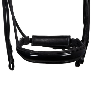 Bride de dressage Equestro anatomique en cuir roulé Noir Bride de dressage Equestro anatomique en cuir roulé Noir
