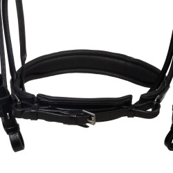 Bride de dressage Equestro anatomique en cuir roulé Noir Bride de dressage Equestro anatomique en cuir roulé Noir
