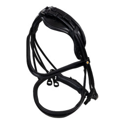 Bride de dressage Equestro anatomique en cuir roulé Noir Bride de dressage Equestro anatomique en cuir roulé Noir