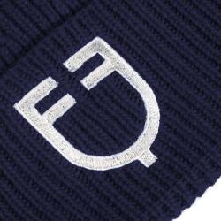 Bonnet unisexe en maille côtelée Equestro x FISE Marine blazer Bleu marine