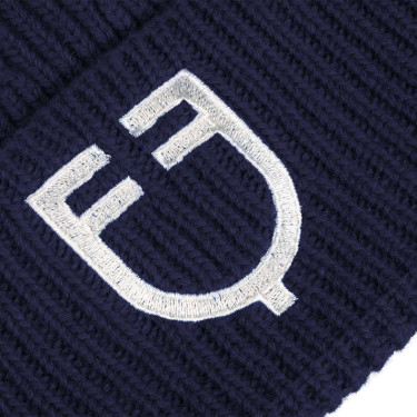 Bonnet unisexe en maille côtelée Equestro x FISE Marine blazer Bleu marine