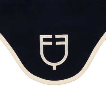 Bonnet Equestro matelassé Wave en tissu technique Marine blazer / blanc antique Bleu marine