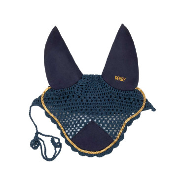 Bonnet cheval Derby en coton Marine / doré / marine Bleu marine