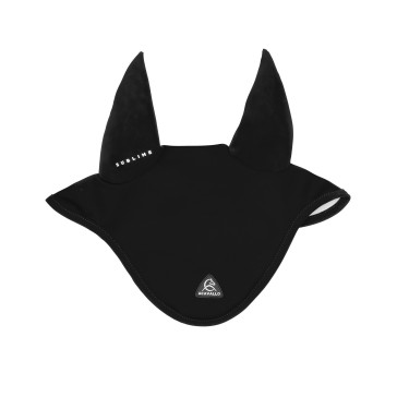 Bonnet anti-mouches Acavallo Sublime en Spandex avec patch logo en silicone Noir