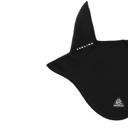 Bonnet anti-mouches Acavallo Sublime en Spandex avec patch logo en silicone Noir