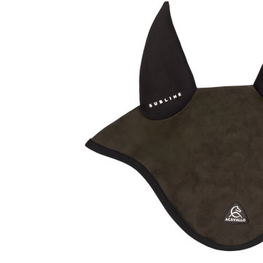 Bonnet anti-mouches Acavallo Sublime en Louvre avec patch logo en silicone Marron Bonnet anti-mouches Acavallo Sublime en Louvre avec patch logo en silicone Marron