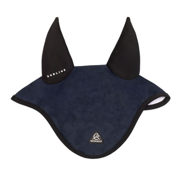Bonnet anti-mouches Acavallo Sublime en Louvre avec patch logo en silicone Marine Bleu marine