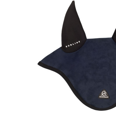 Bonnet anti-mouches Acavallo Sublime en Louvre avec patch logo en silicone Marine Bleu marine