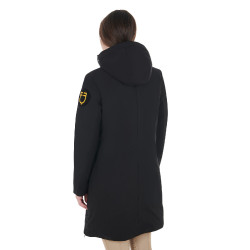 Blouson long femme Equestro déperlante et coupe-vent Noir