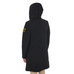 Blouson long femme Equestro déperlante et coupe-vent Noir