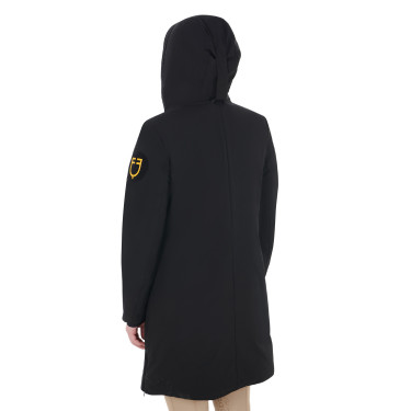 Blouson long femme Equestro déperlante et coupe-vent Noir