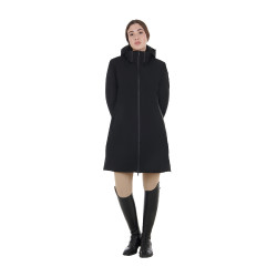 Blouson long femme Equestro déperlante et coupe-vent Noir