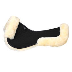 Amortisseur Equestro en tissu technique avec peau de mouton Noir / naturel