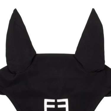 Bonnet anti-mouches Equestro cube stretch technical avec logo Noir