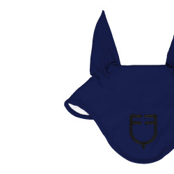 Bonnet anti-mouches Equestro cube stretch technical avec logo Marine Bleu marine