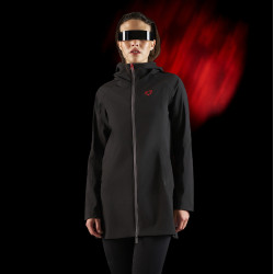 Veste longue imperméable femme Equestro Ridertechnology Noir