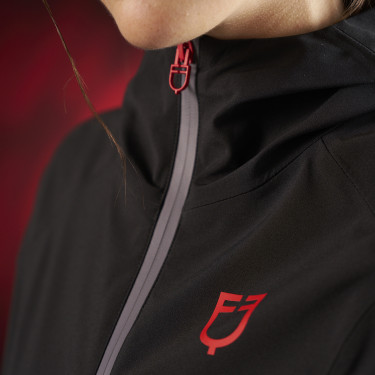 Veste longue imperméable femme Equestro Ridertechnology Noir