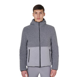 Veste imperméable homme avec inserts en tissu Teddy Equestro Gris givré