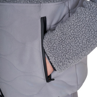 Veste imperméable homme avec inserts en tissu Teddy Equestro Gris givré