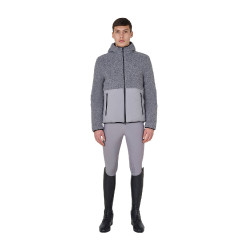 Veste imperméable homme avec inserts en tissu Teddy Equestro Gris givré