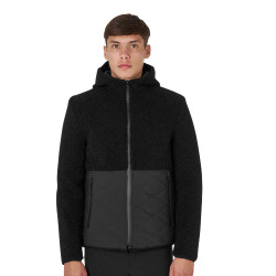 Veste imperméable homme avec inserts en tissu Teddy Equestro Noir
