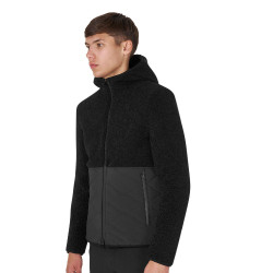 Veste imperméable homme avec inserts en tissu Teddy Equestro Noir
