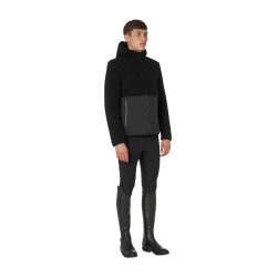 Veste imperméable homme avec inserts en tissu Teddy Equestro Noir