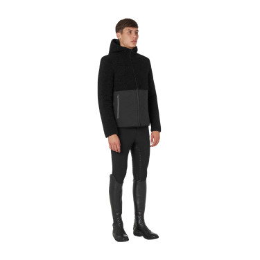 Veste imperméable homme avec inserts en tissu Teddy Equestro Noir