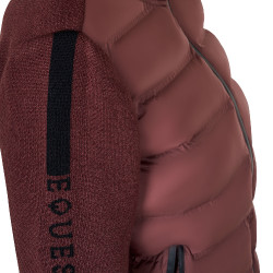Veste Equestro femme en nylon et tricot avec fermeture éclair Marron