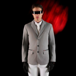 Veste de concours homme Equestro Ridertechnology avec coutures thermosoudées Oiseau moqueur Gris