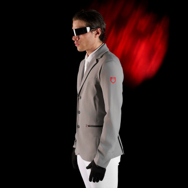 Veste de concours homme Equestro Ridertechnology avec coutures thermosoudées Oiseau moqueur Gris