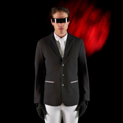 Veste de concours homme Equestro Ridertechnology avec coutures thermosoudées Noir