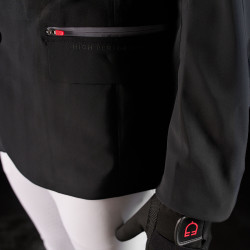 Veste de concours homme Equestro Ridertechnology avec coutures thermosoudées Noir