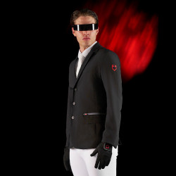 Veste de concours homme Equestro Ridertechnology avec coutures thermosoudées Noir
