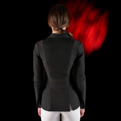 Veste de concours femme Equestro Ridertechnology avec coutures thermosoudées Noir