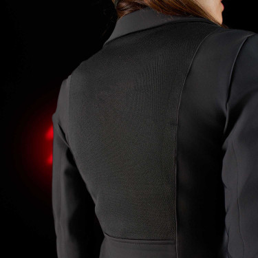 Veste de concours femme Equestro Ridertechnology avec coutures thermosoudées Noir