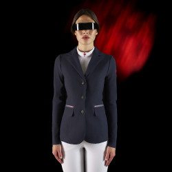 Veste de concours femme Equestro Ridertechnology avec coutures thermosoudées Marine Bleu marine