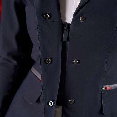 Veste de concours femme Equestro Ridertechnology avec coutures thermosoudées Marine Bleu marine